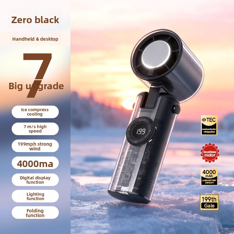 Semiconductor Cooling Handheld Fan with Flashlight