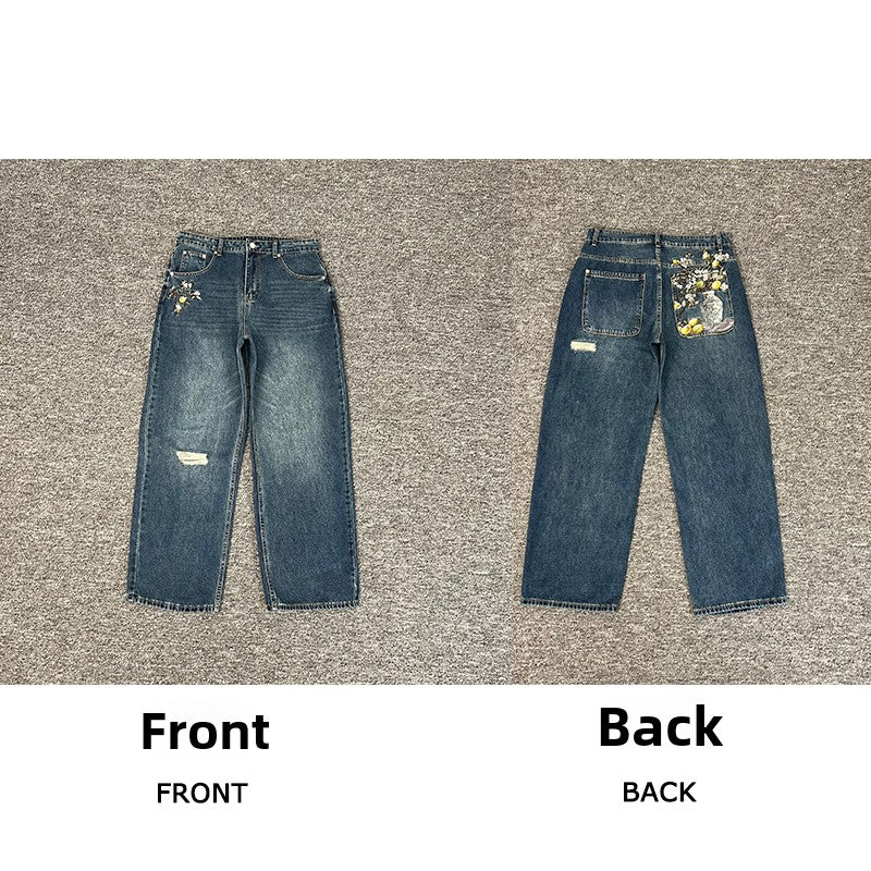 Designer Embroidered Denim Jeans