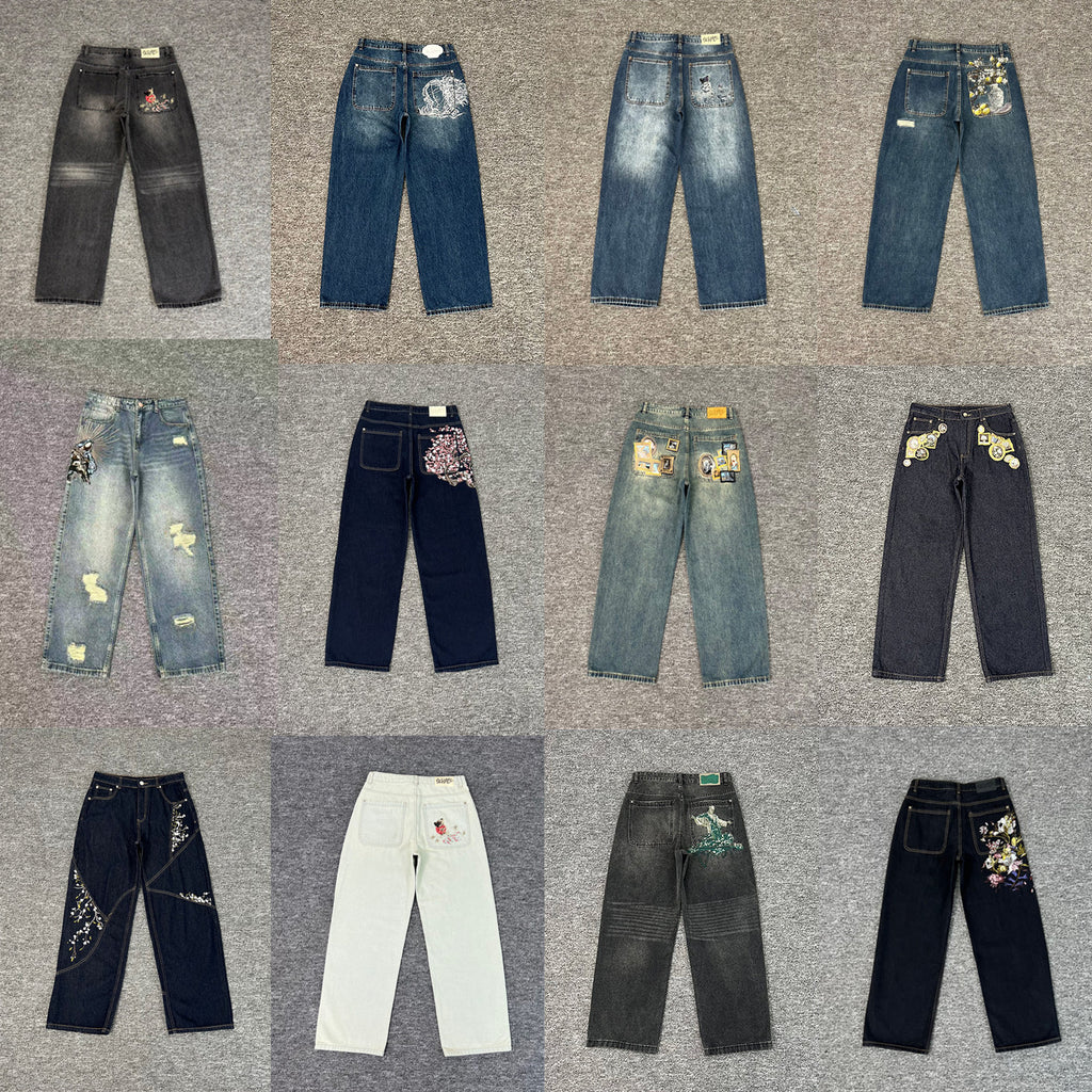 Designer Embroidered Denim Jeans
