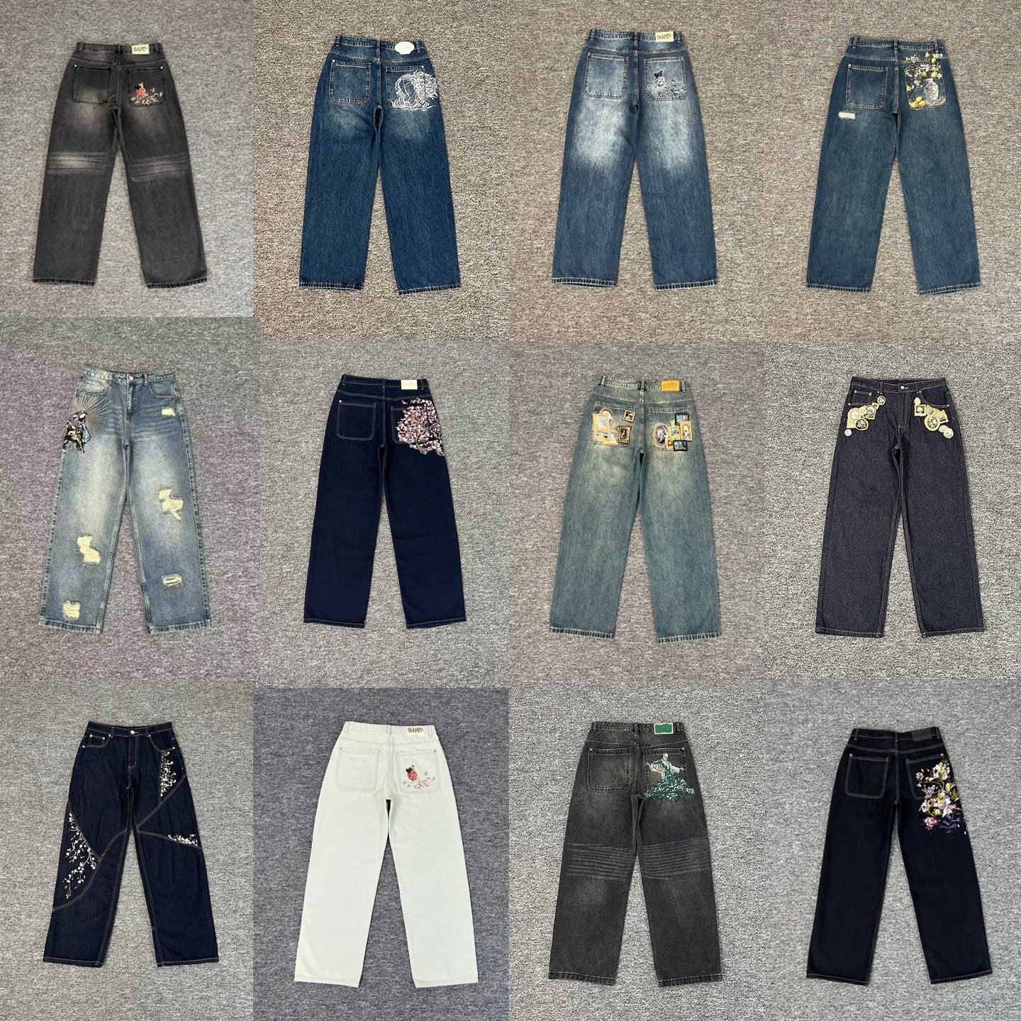 Designer Embroidered Denim Jeans
