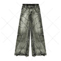 Vintage Washed Straight Leg Denim Pants for Men