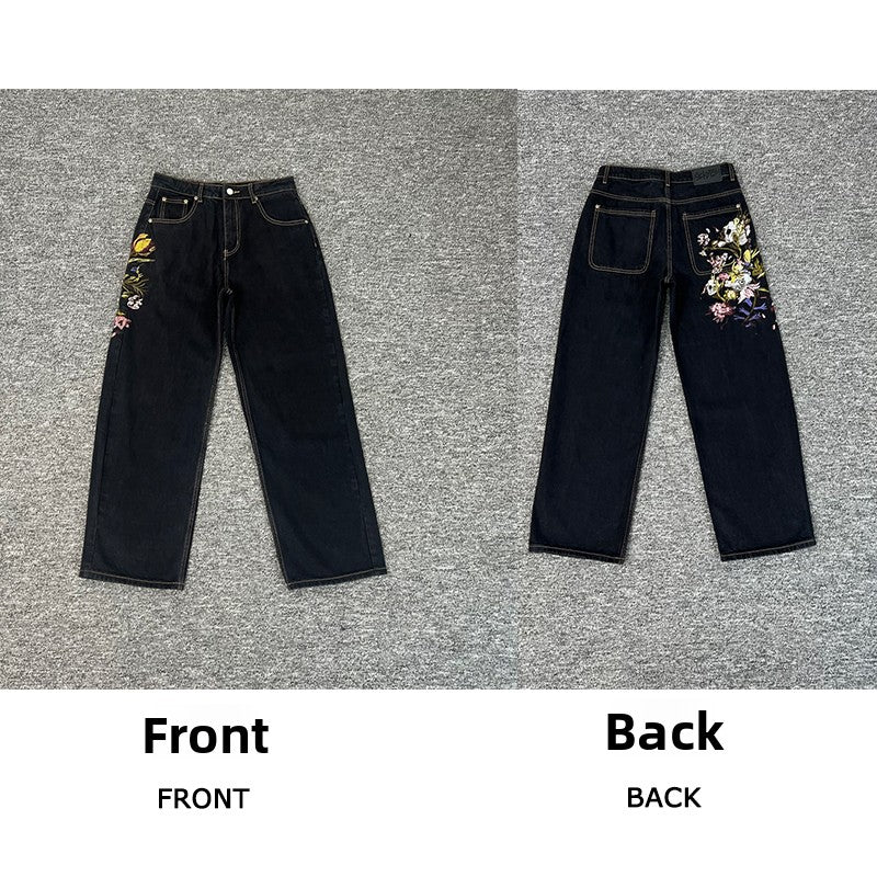 Designer Embroidered Denim Jeans