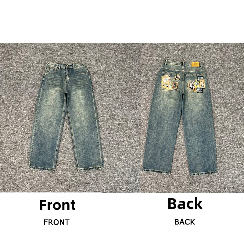 Designer Embroidered Denim Jeans