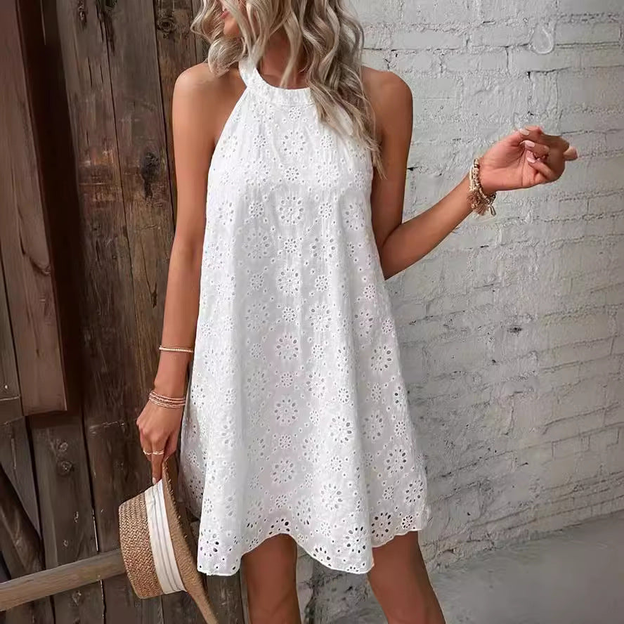 Women's Sundress Lace Halter