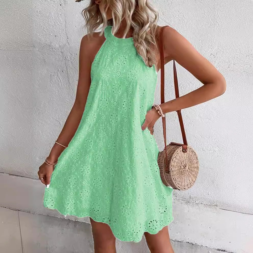 Women's Sundress Lace Halter