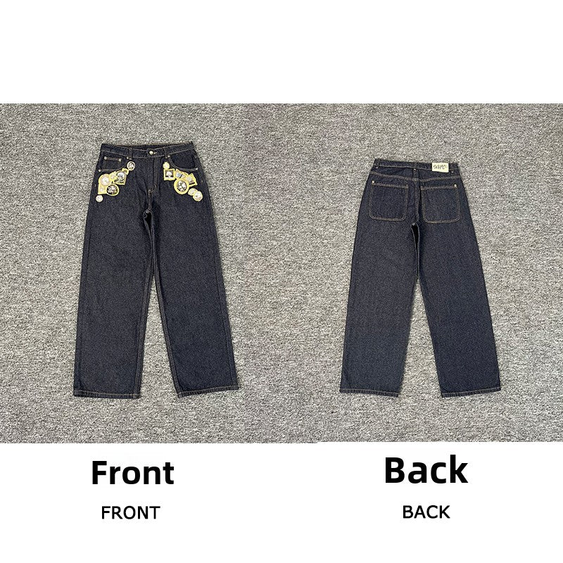 Designer Embroidered Denim Jeans
