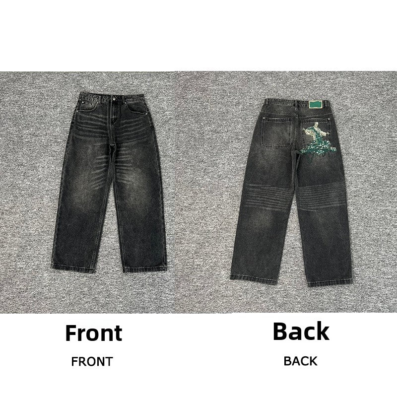 Designer Embroidered Denim Jeans