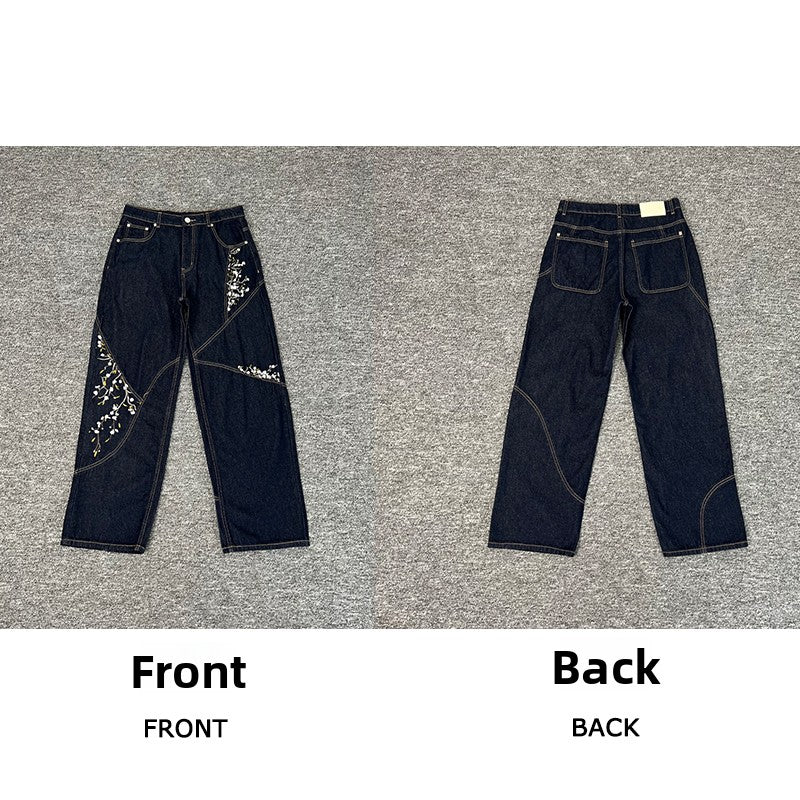 Designer Embroidered Denim Jeans